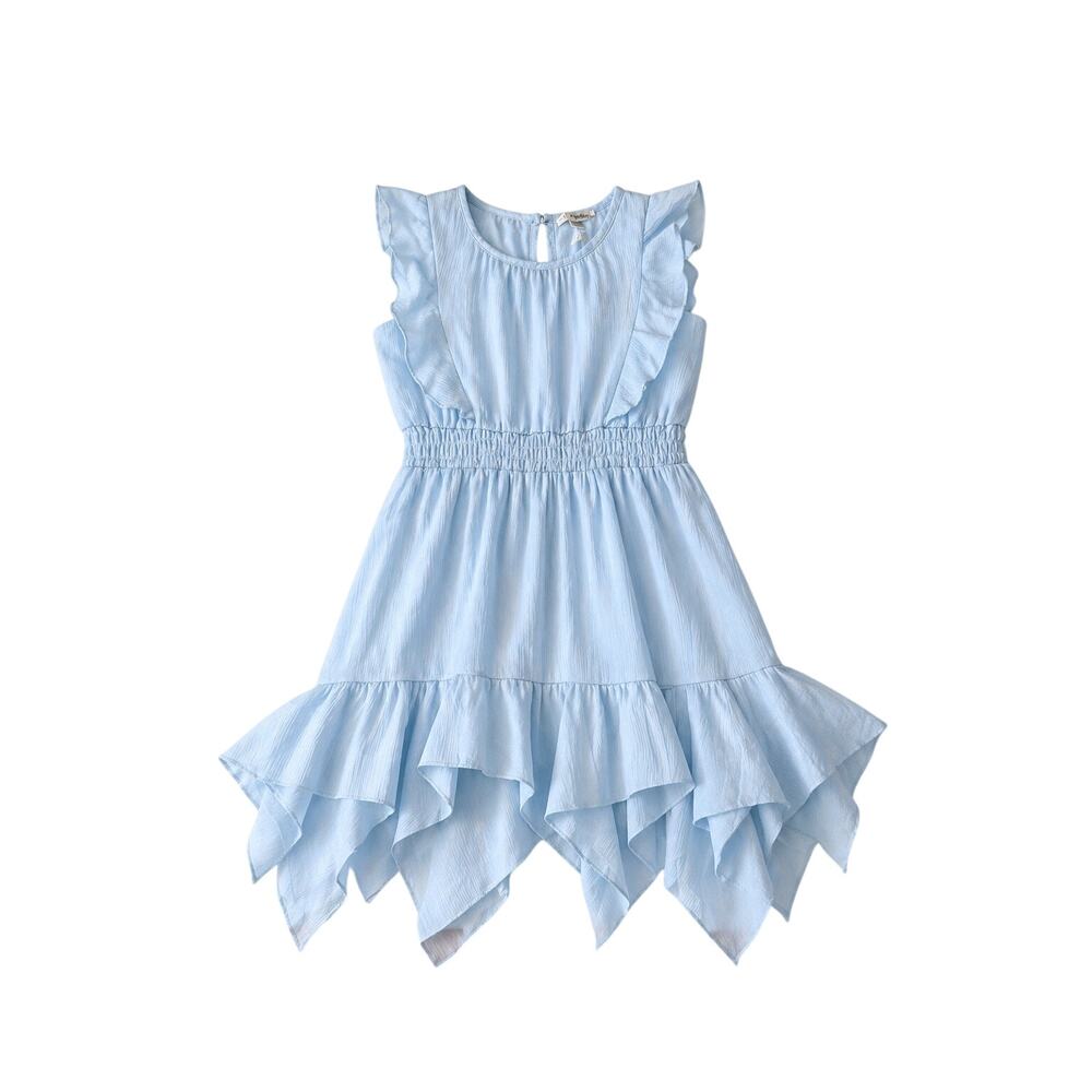 Ava & Yelly Girls Blue Shimmer Chiffon Dress Size 10